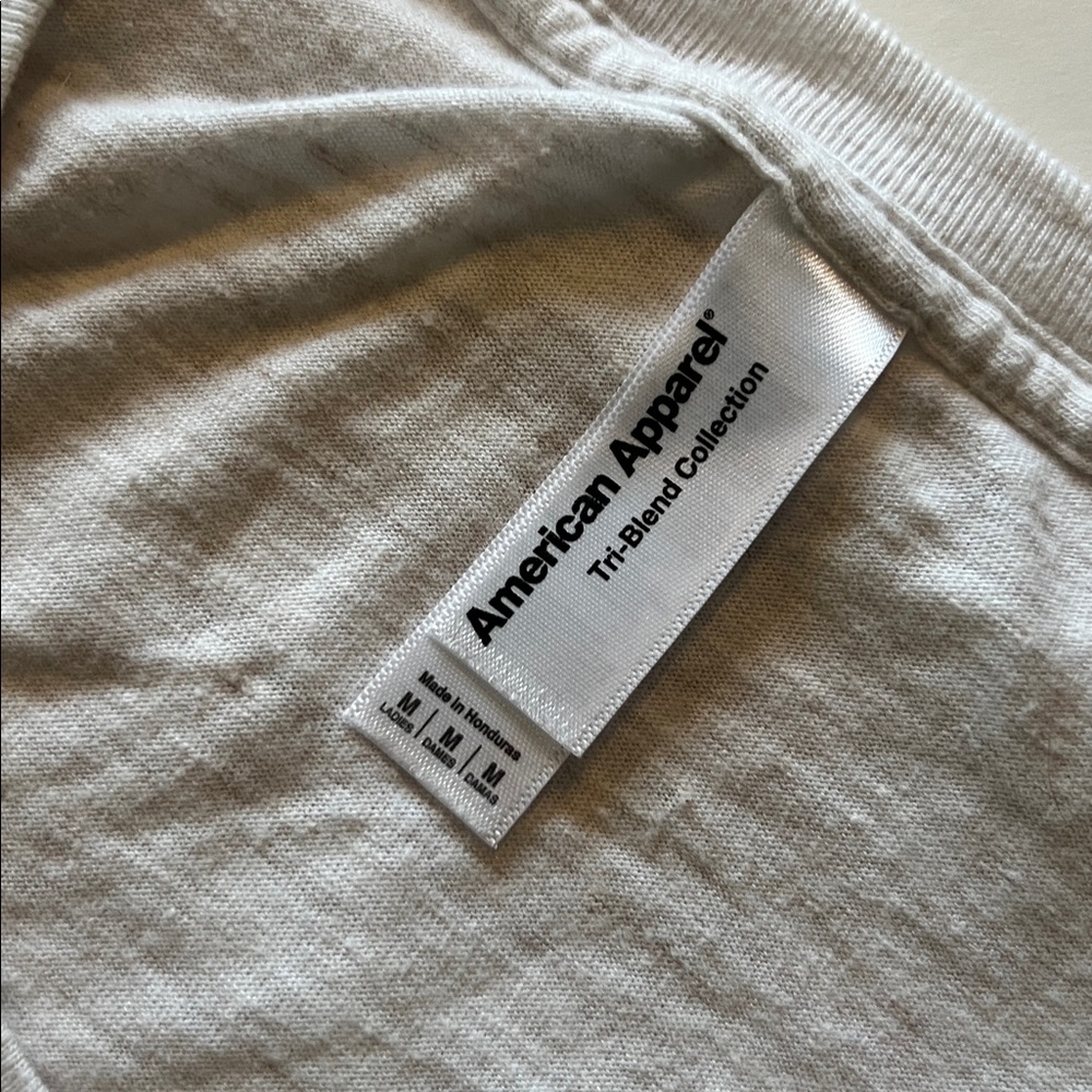 Vintage Y2K Indie Sleaze American Apparel Tri Blend Tee in Heathered White, M